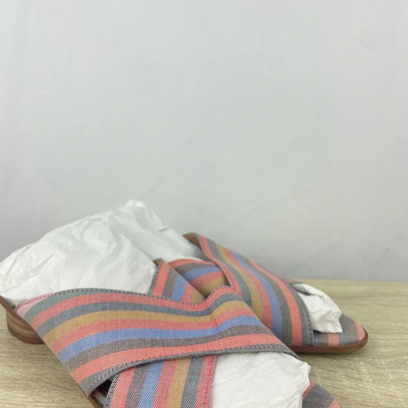 Madewell The Ruthie Crisscross Mule Sandals in Rainbow Stripe Womens Size 7.5 - Picture 5 of 10